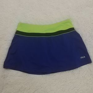 FILA Blue & Lime Green Tennis Golf Skort L